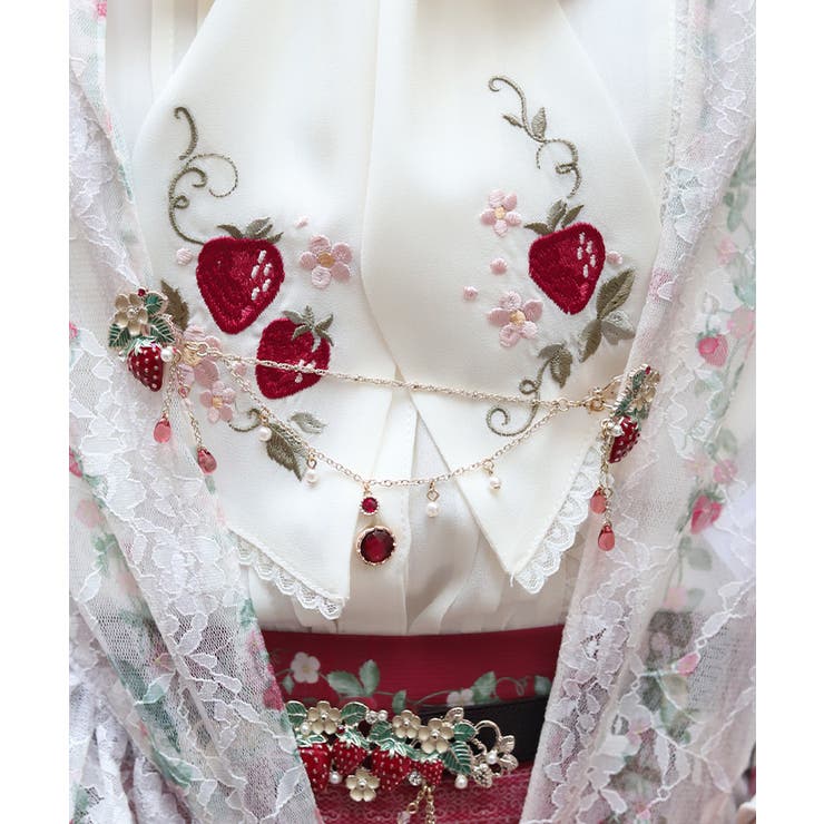 赤 | 苺モチーフ襟クリップ＆イヤリング | axes femme