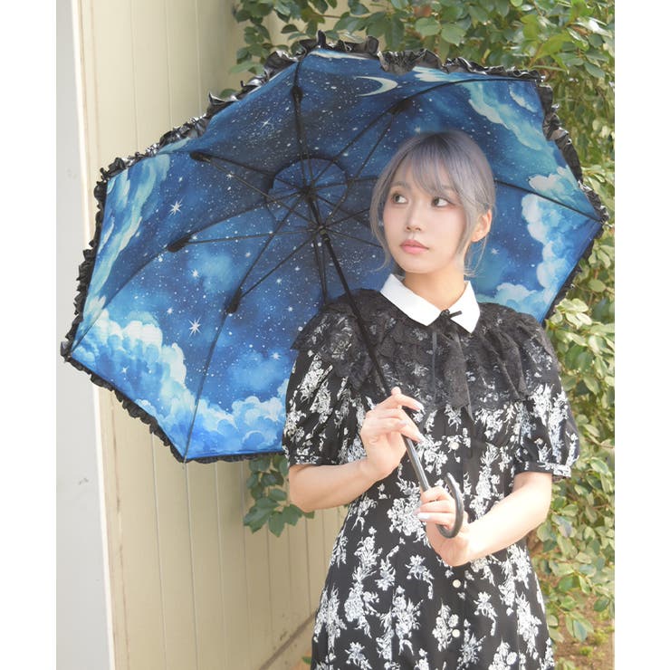 ブルー | 夜空柄晴雨兼用パゴダ傘 | axes femme