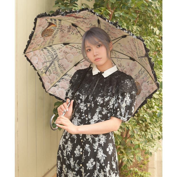 音楽柄晴雨兼用パゴダ傘 | axes femme | 詳細画像1 
