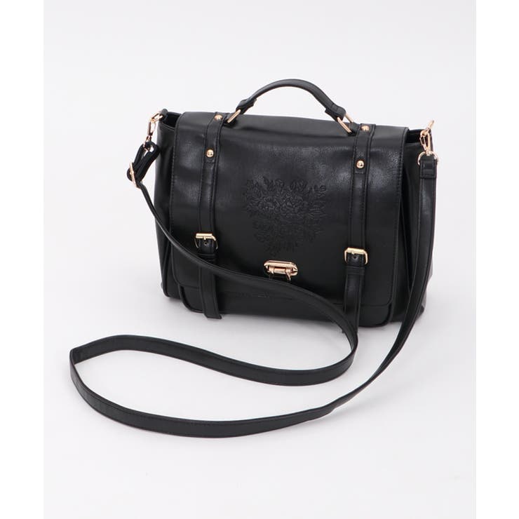 【axes femme】型押し入り サッチェルバッグ ブラック 3way 美品 axes femme（アクシーズファム）の「型押しフラップサッチェル