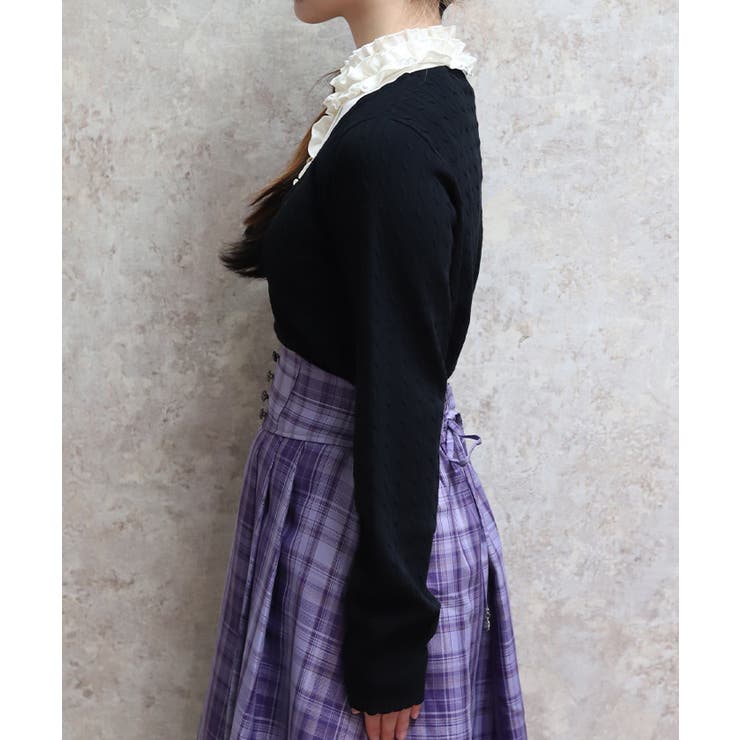 ブロッキングニットプルオーバー | axes femme | 詳細画像2 