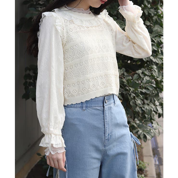 レース編みニット | axes femme | 詳細画像14 