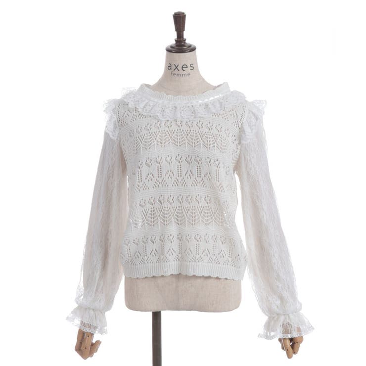 レース編みニット | axes femme | 詳細画像22 