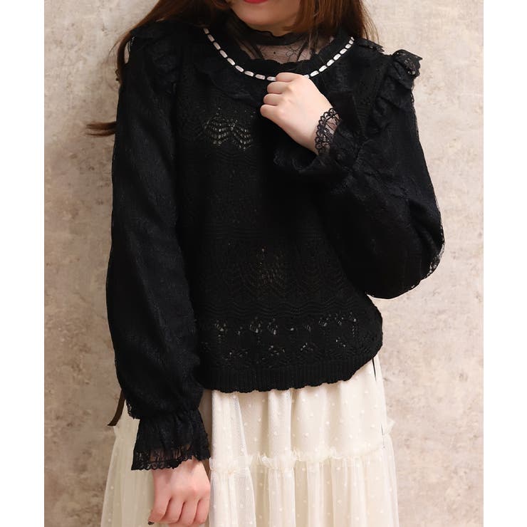 レース編みニット | axes femme | 詳細画像8 