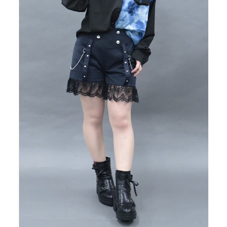 紺 | レースフリルショートパンツ | axes femme