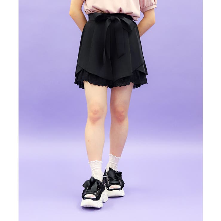 黒 | コットン裾フリルキュロット | axes femme