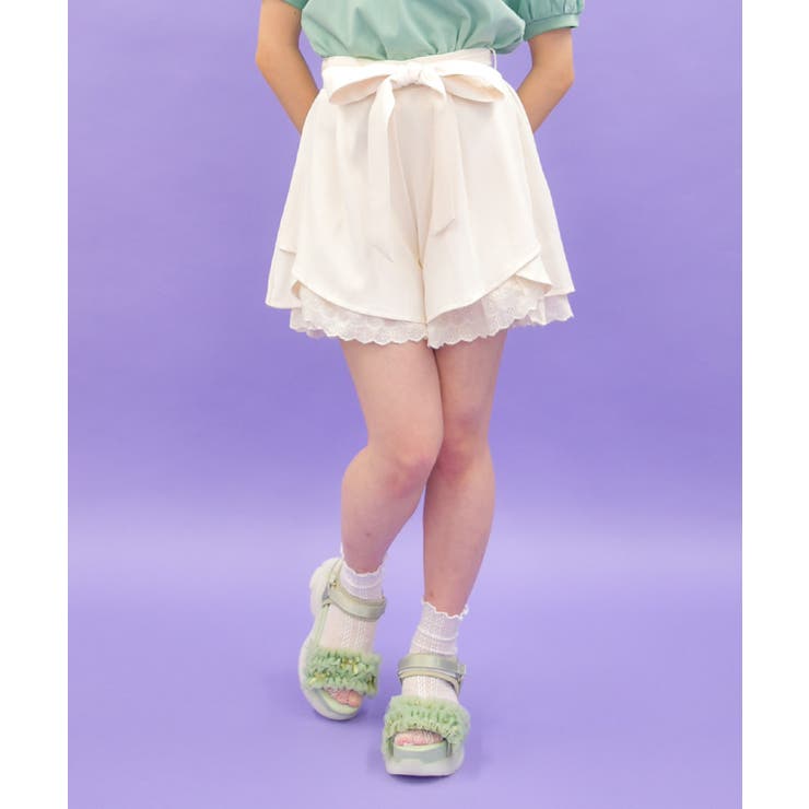 クリーム | コットン裾フリルキュロット | axes femme