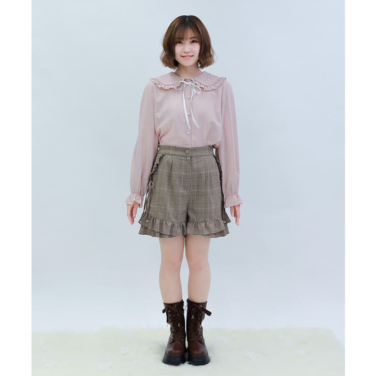 リボン付き裾フリルショーパン | axes femme | 詳細画像4 