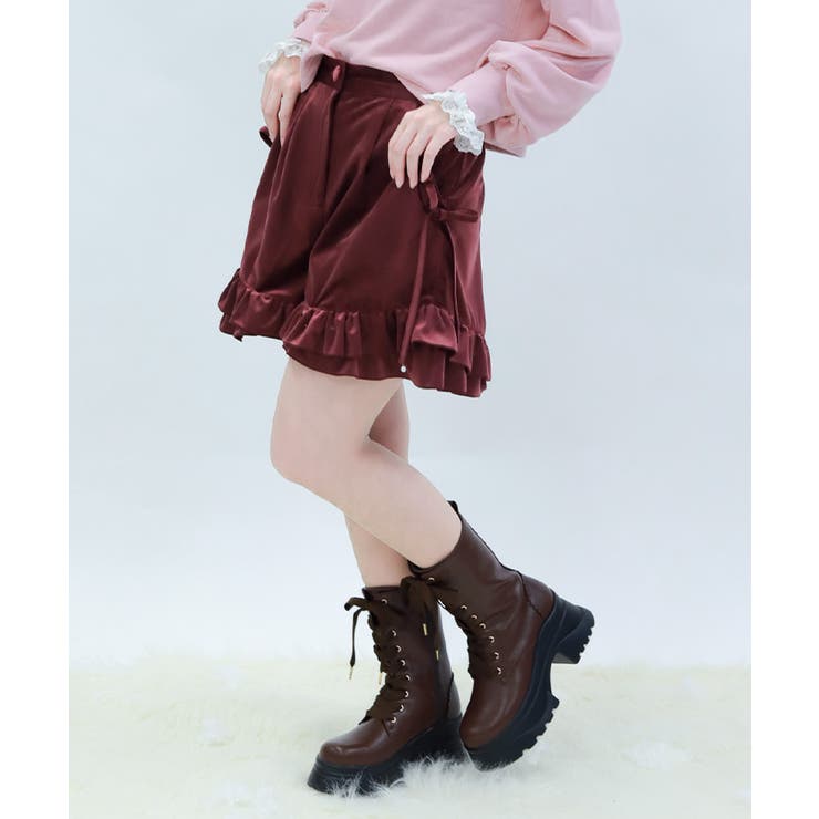 リボン付き裾フリルショーパン | axes femme | 詳細画像6 