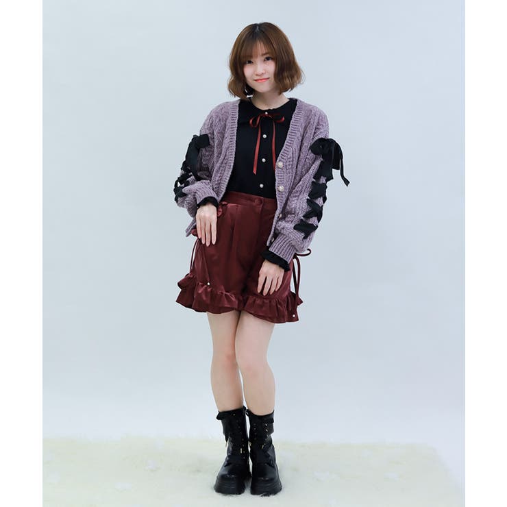 リボン付き裾フリルショーパン | axes femme | 詳細画像7 