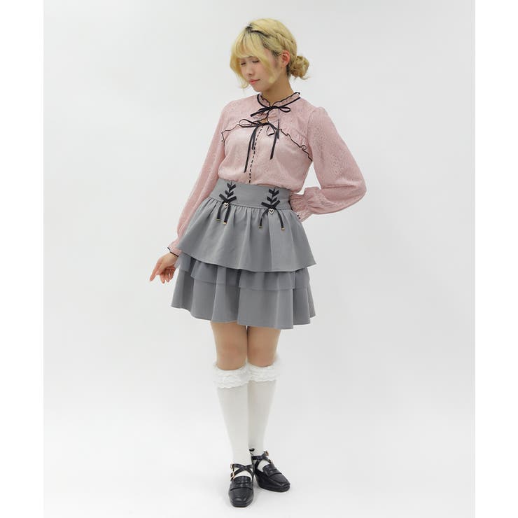 リボン付きティアードスカパン | axes femme | 詳細画像11 