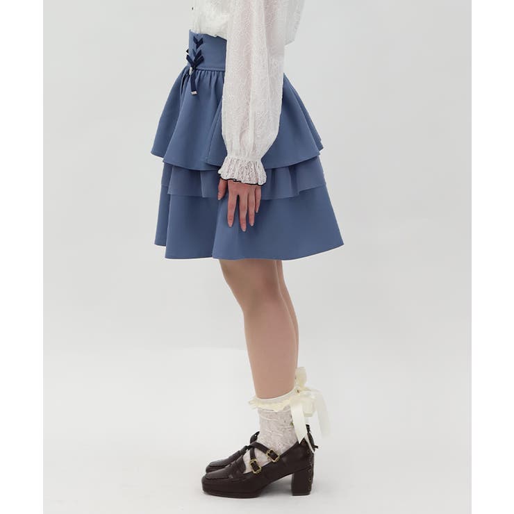 リボン付きティアードスカパン | axes femme | 詳細画像2 