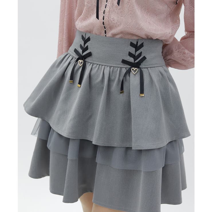 リボン付きティアードスカパン | axes femme | 詳細画像8 