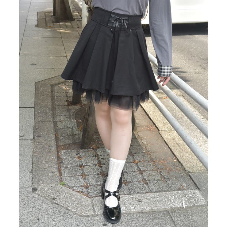 黒 | チュールフリルタックスカパン | axes femme