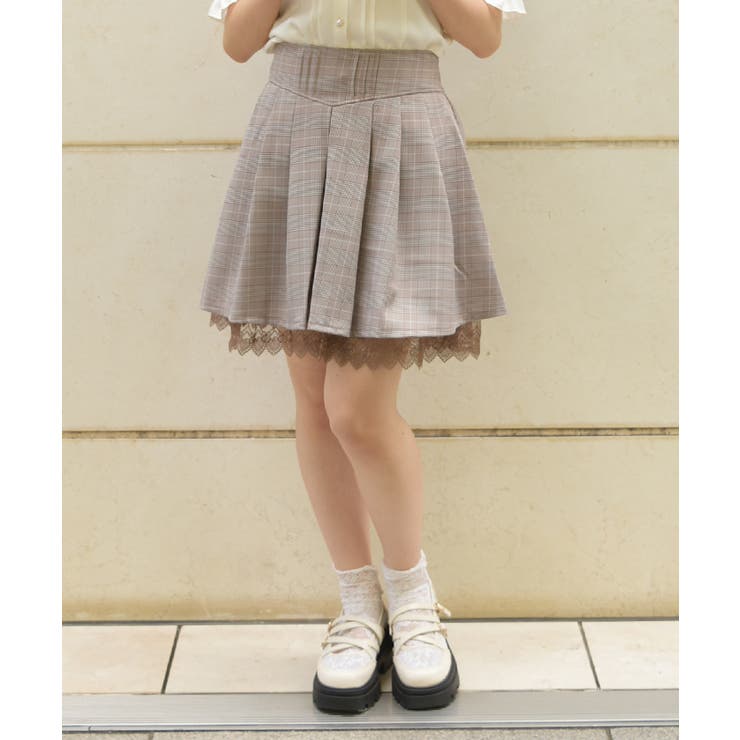 茶 | 後ろレースアップスカパン | axes femme