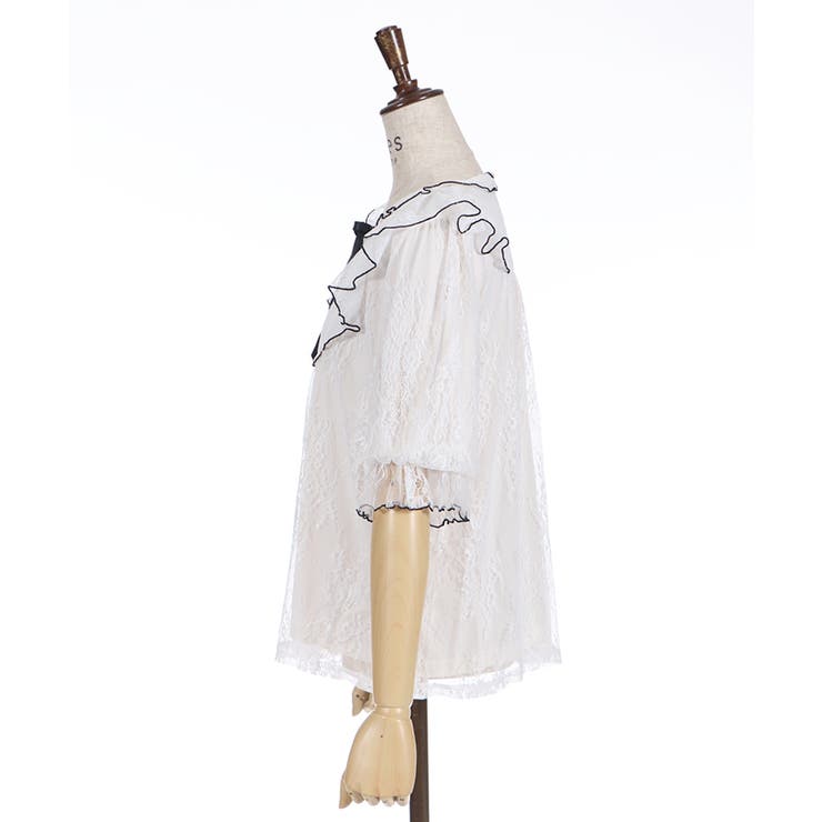 バイカラーレーストップス[品番：IGAW0001924]｜axes femme