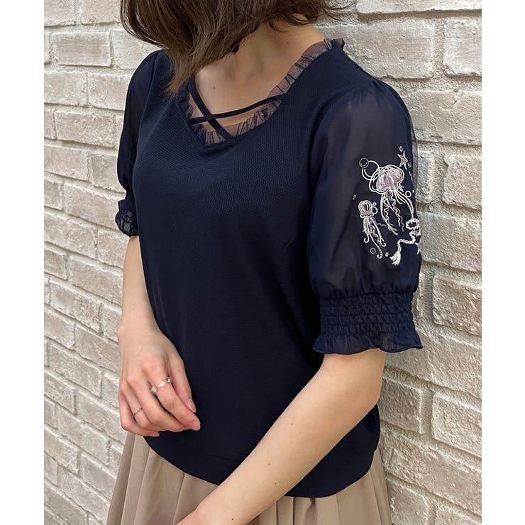 ラメール刺繍トップス[品番：IGAW0003671]｜axes femme（アクシーズ