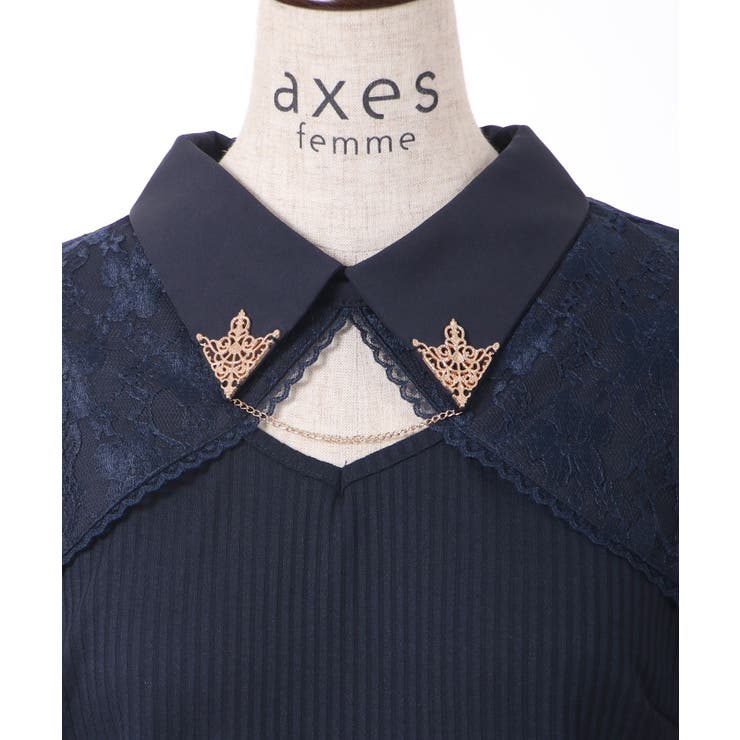 チェーン付リブトップス | axes femme | 詳細画像16 