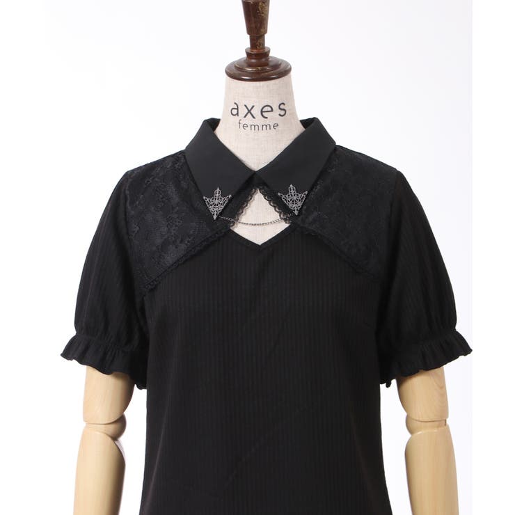 チェーン付リブトップス[品番：IGAW0003813]｜axes femme