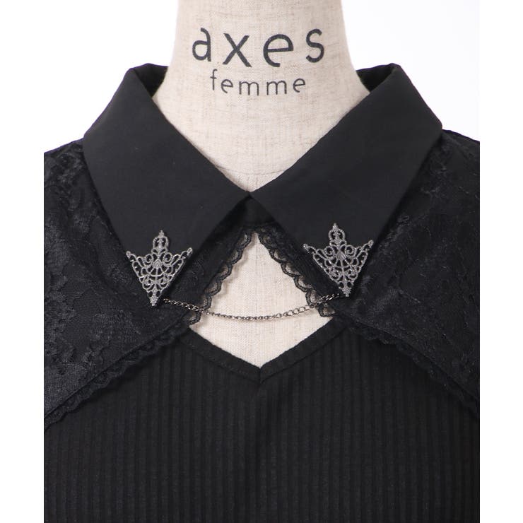 チェーン付リブトップス | axes femme | 詳細画像24 