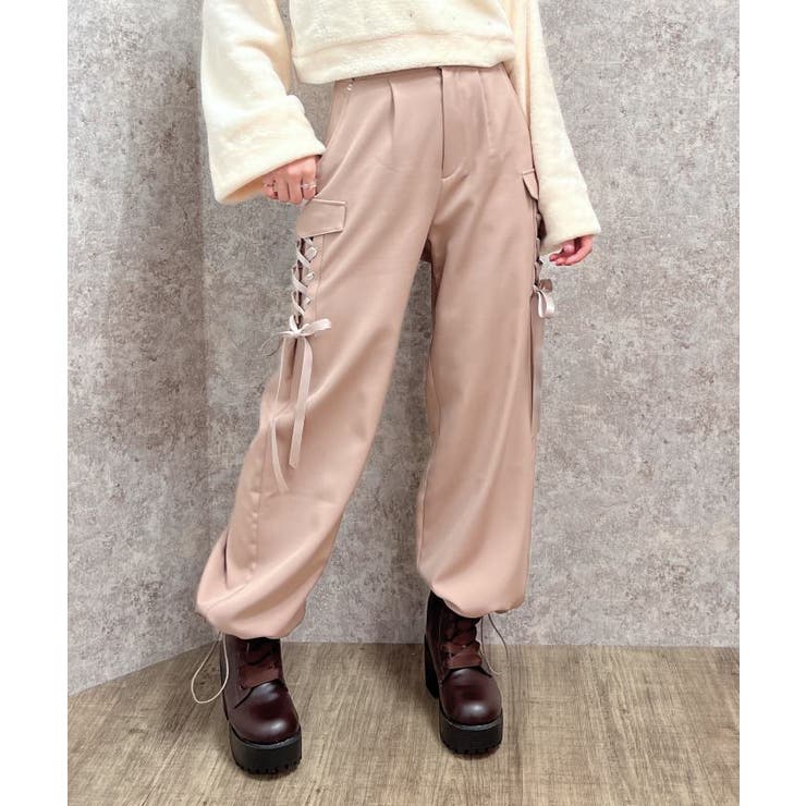 【ベージュ】レースアップカーゴパンツ[品番：IGAW0004375]｜axes  femme（アクシーズファム）のレディースファッション通販｜SHOPLIST（ショップリスト）