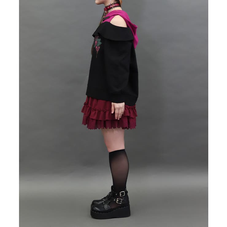 裾レースフリルミニスカート | axes femme | 詳細画像2 