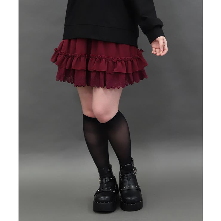 裾レースフリルミニスカート | axes femme | 詳細画像4 
