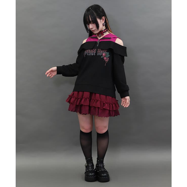 裾レースフリルミニスカート | axes femme | 詳細画像8 