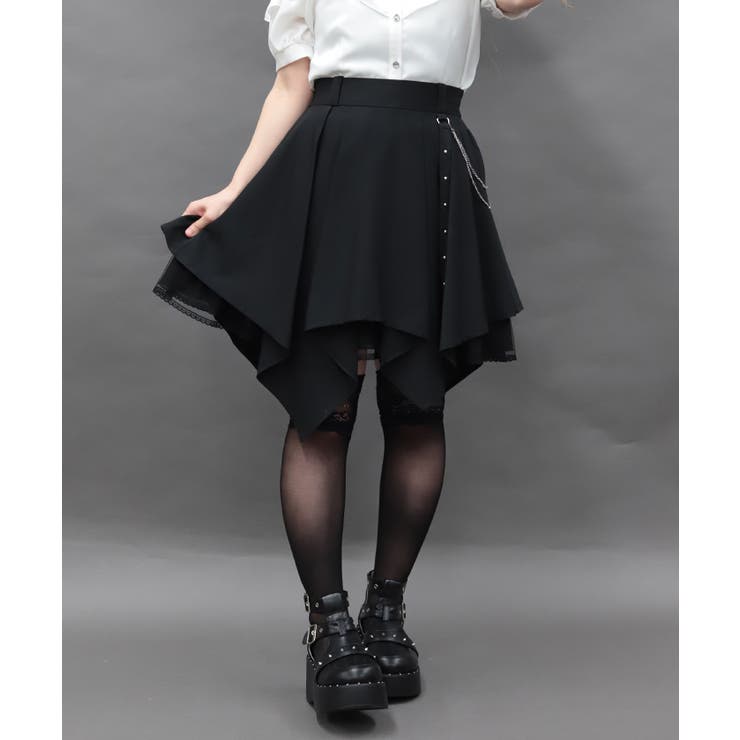 黒 | チェーン付イレヘムミニスカート | axes femme