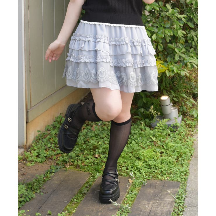 グレー | ボリュームフリルスカパン | axes femme
