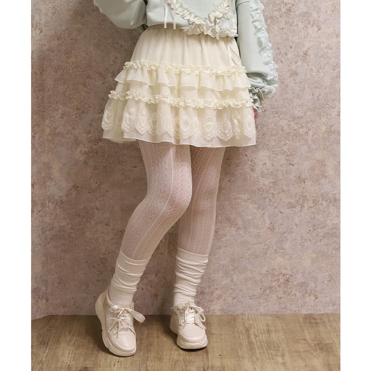 クリーム | ボリュームフリルスカパン | axes femme