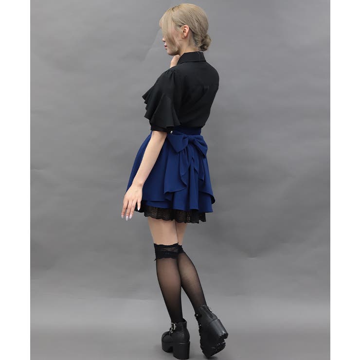 リボン付バックフリルミニスカート | axes femme | 詳細画像8 