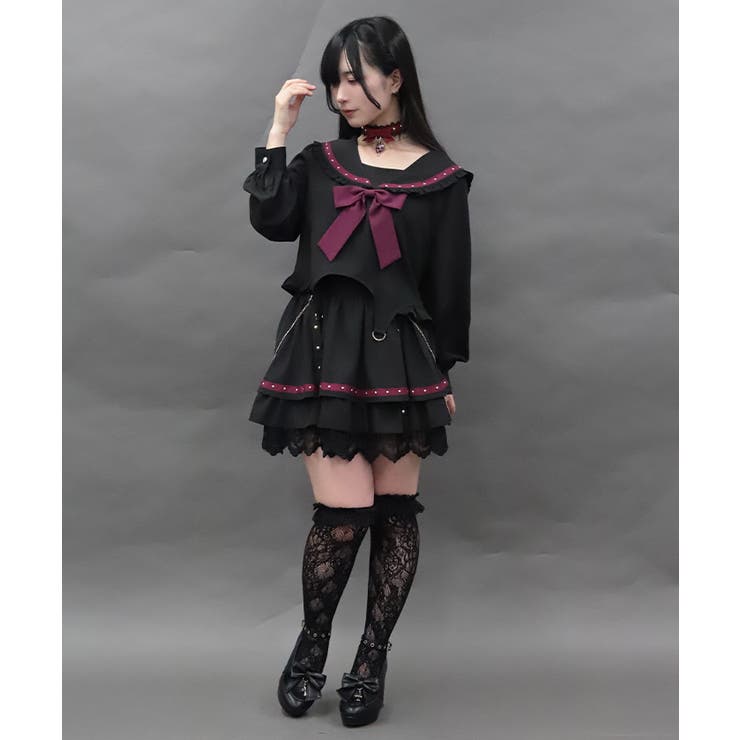 スタッズデザインミニスカート | axes femme | 詳細画像8 