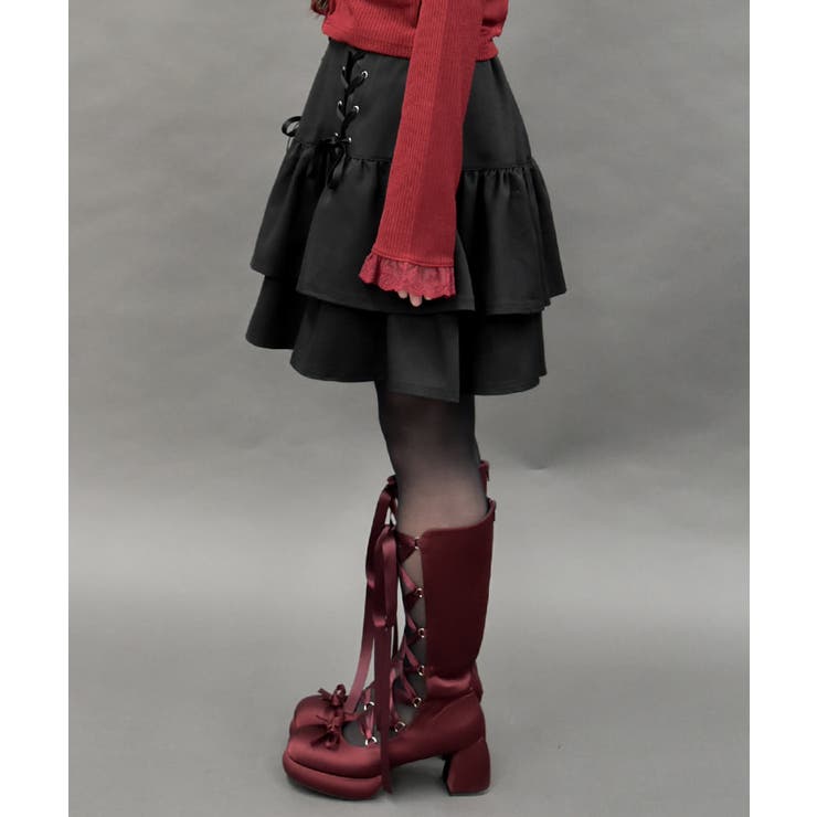 レースアップフリルスカート | axes femme | 詳細画像2 