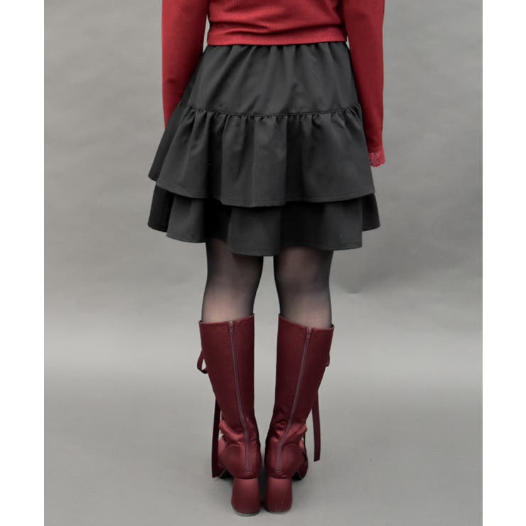 レースアップフリルスカート[品番：IGAW0005991]｜axes femme
