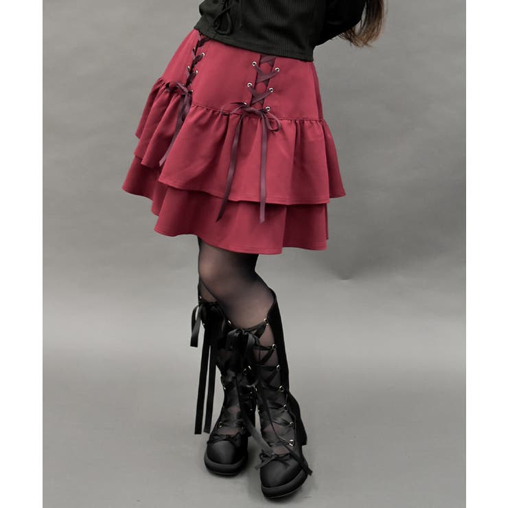 レースアップフリルスカート[品番：IGAW0005991]｜axes femme
