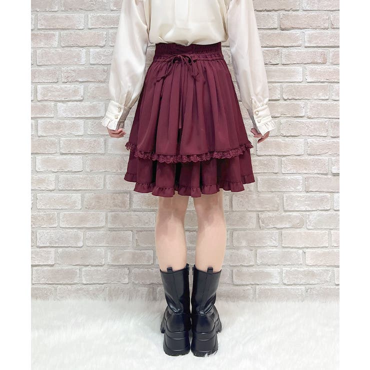 バックレースアップミドルスカート | axes femme | 詳細画像3 