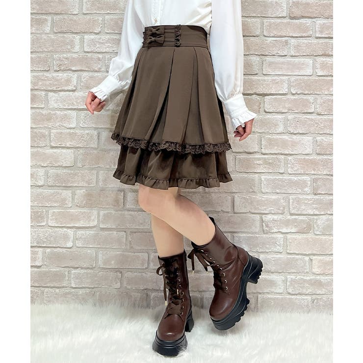 バックレースアップミドルスカート | axes femme | 詳細画像7 