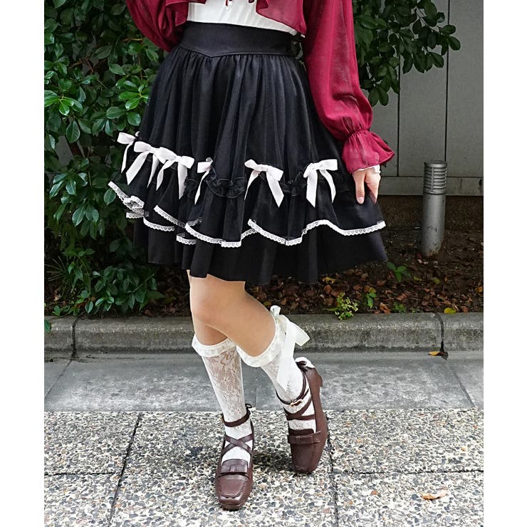 黒 | メニーリボンミドルスカート | axes femme