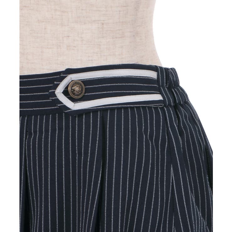 45R 高密度ダックのフレアスカート Aライン ロゴ刺繍 シンチバック ベルト 45R 高密度ダックのフレアスカート Aライン ロゴ刺繍 シンチ