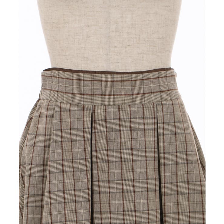 チェック柄バッスル風スカート[品番：IGAW0002246]｜axes femme  