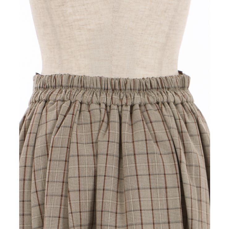 チェック柄バッスル風スカート[品番：IGAW0002246]｜axes femme  