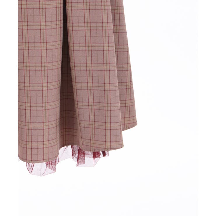 チェック柄バッスル風スカート[品番：IGAW0002246]｜axes femme  