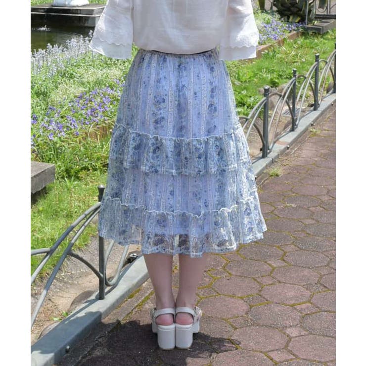 ストライプローズ柄スカート | outlet | axes femme online shop