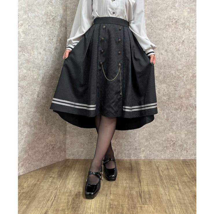 連ボタンフィッシュテールスカート[品番：IGAW0004037]｜axes