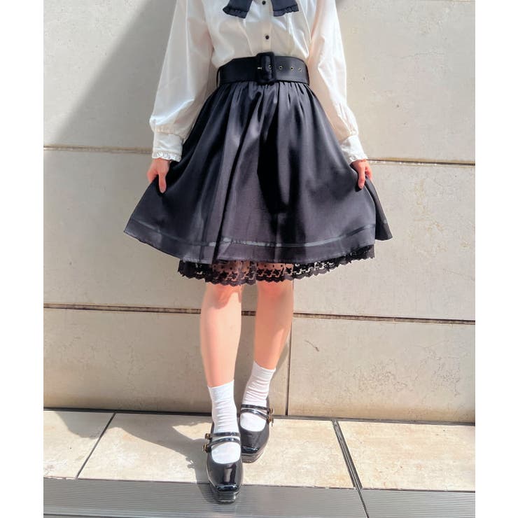 ベルト付クラシカルスカート[品番：IGAW0004150]｜axes femme