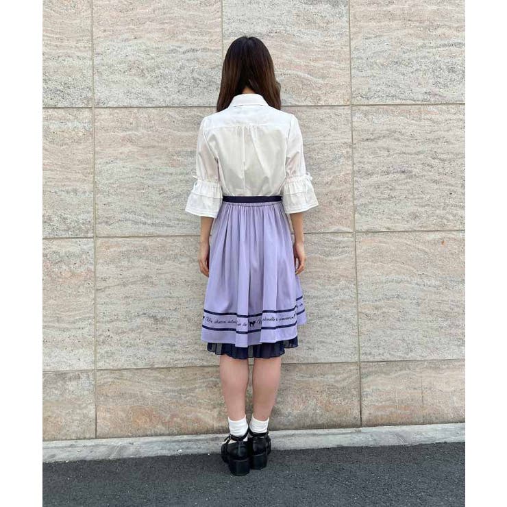 新品未使用　31900円の品　archivio ロゴ刺繍スカート コーラルピンク 扇子×紅葉刺繍ジップスカート | outlet | axes femme online shop
