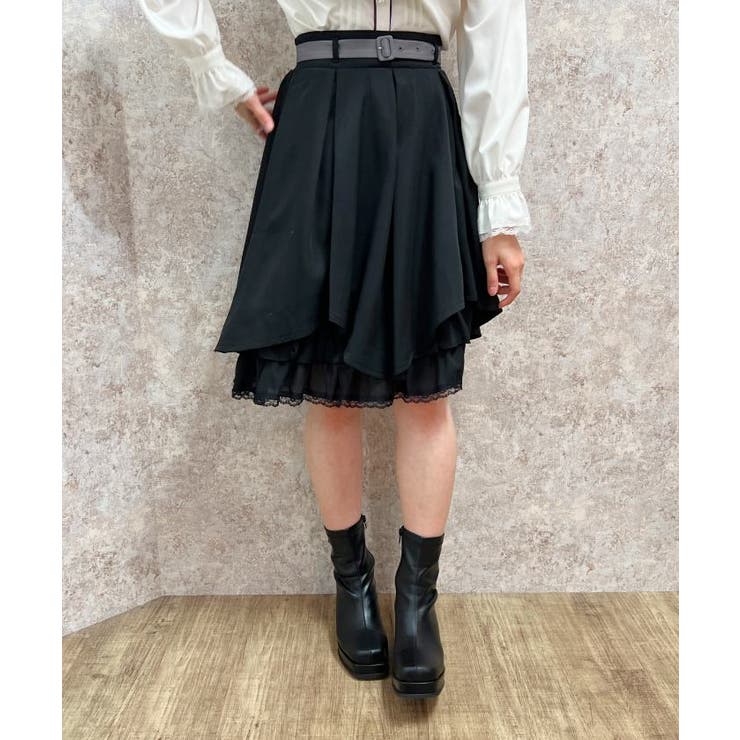 【紺】ベルト付イレヘムフリルスカート[品番：IGAW0004265]｜axes  femme（アクシーズファム）のレディースファッション通販｜SHOPLIST（ショップリスト）