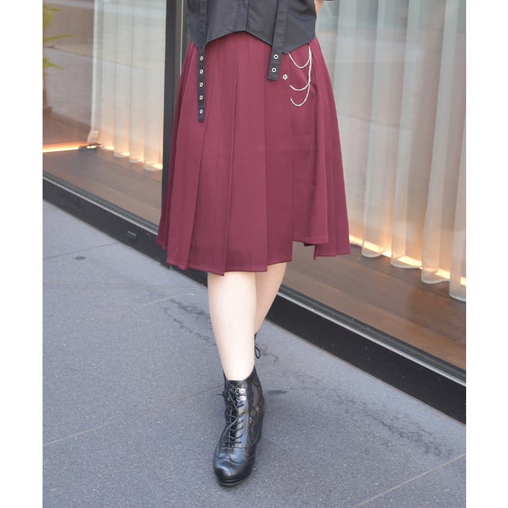 ダブルチェーンプリーツスカート[品番：IGAW0006732]｜axes