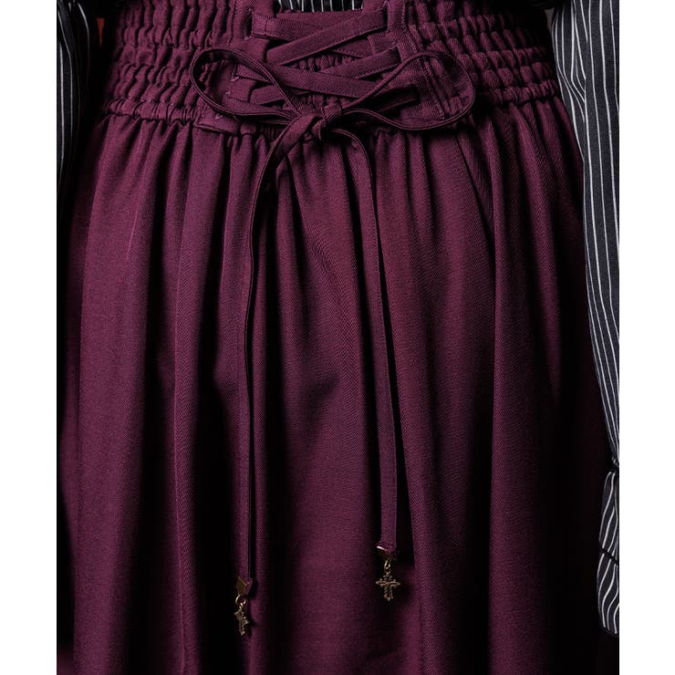 レースアップハイウエストスカート[品番：IGAW0006867]｜axes femme